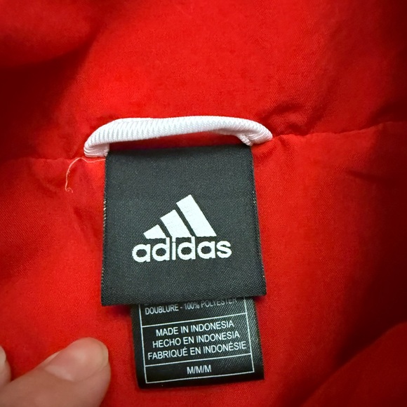 Adidas Nebraska CornHusker Red Jacket with White Stripes - Picture 2 of 6